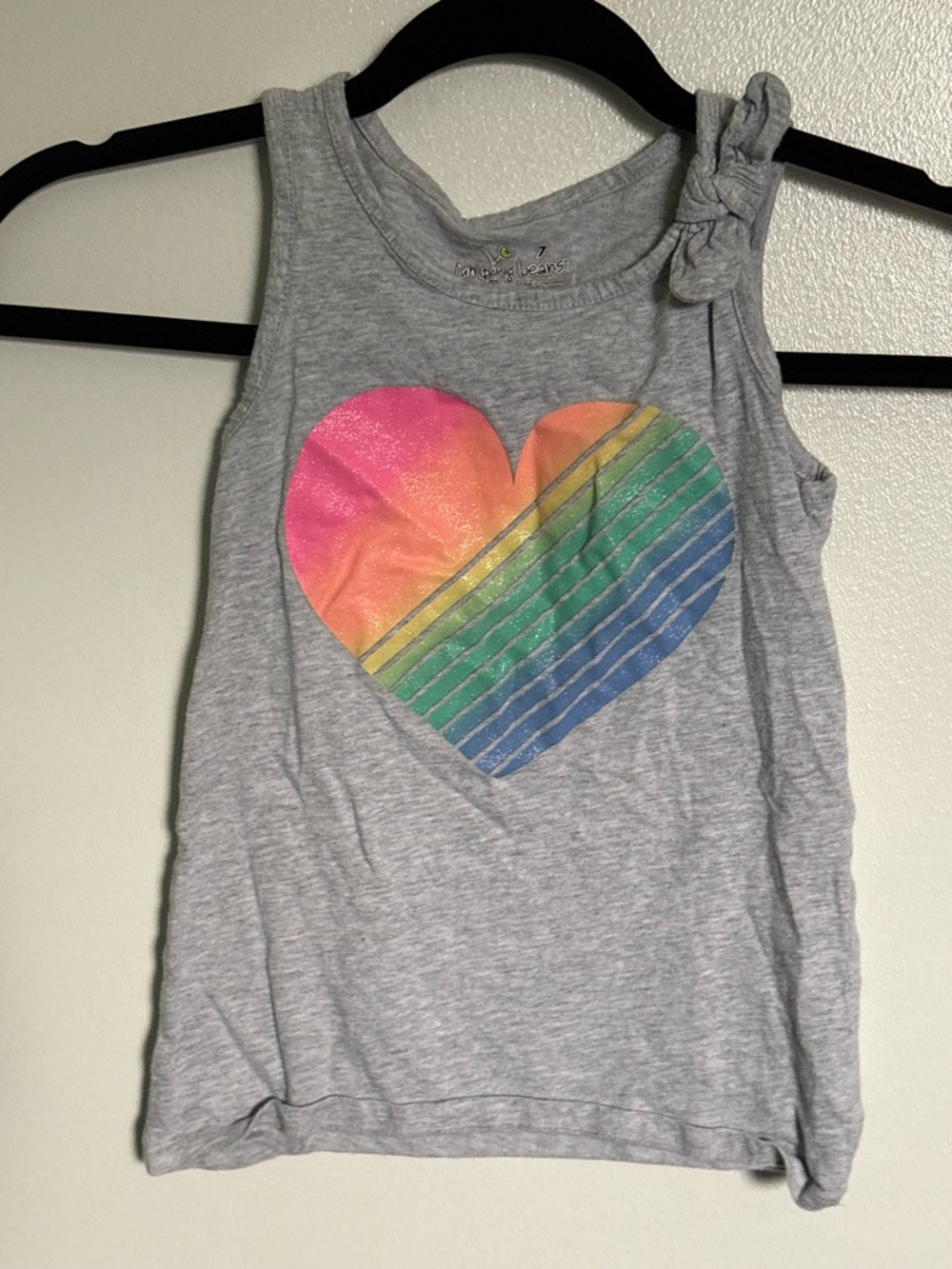 jumping beans Gray Tank Top with Rainbow Heart